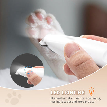 MOONEON 2026 New Pet Precision Trimmer, Dog Paw Trimmer with LED Light, Low Noise, IP68 Waterproof, Dual-Speed Motor, Suit for Trimming Paw, Ear, Face, Butt, Eyebrows, USB Rechageble