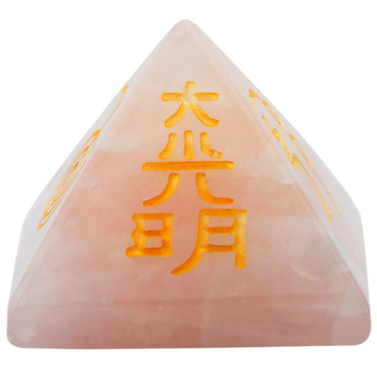 Rockcloud Healing Crystal Rose Quartz Orgone Chakra Pyramid Metaphysical Stone Figurine