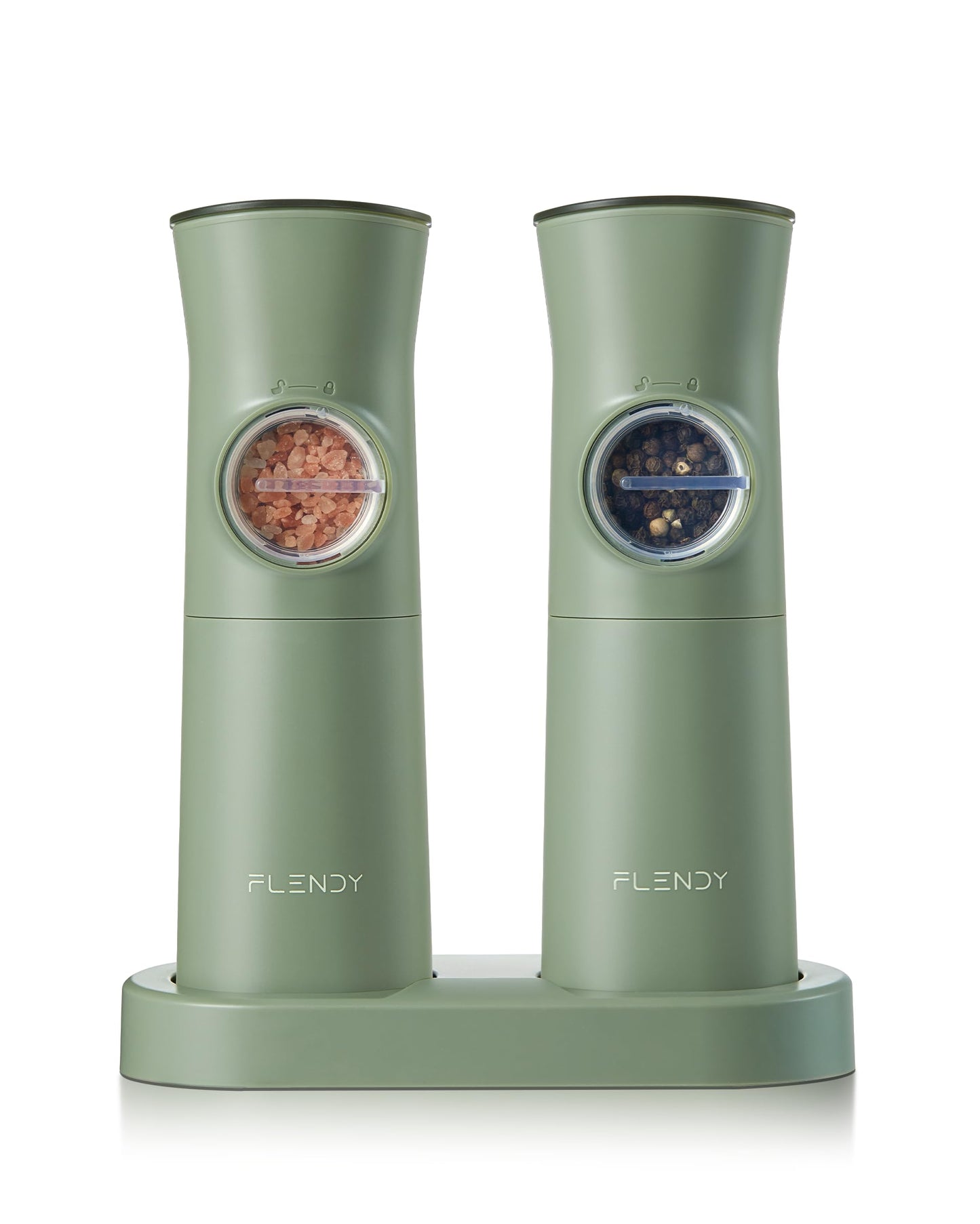 Flendy Gravity Electric Salt and Pepper Grinder Set Rechargeable, Automatic Salt and Pepper Grinder Set with USB C Charging Base, Gravity Salt and Pepper Shakers Set Electric