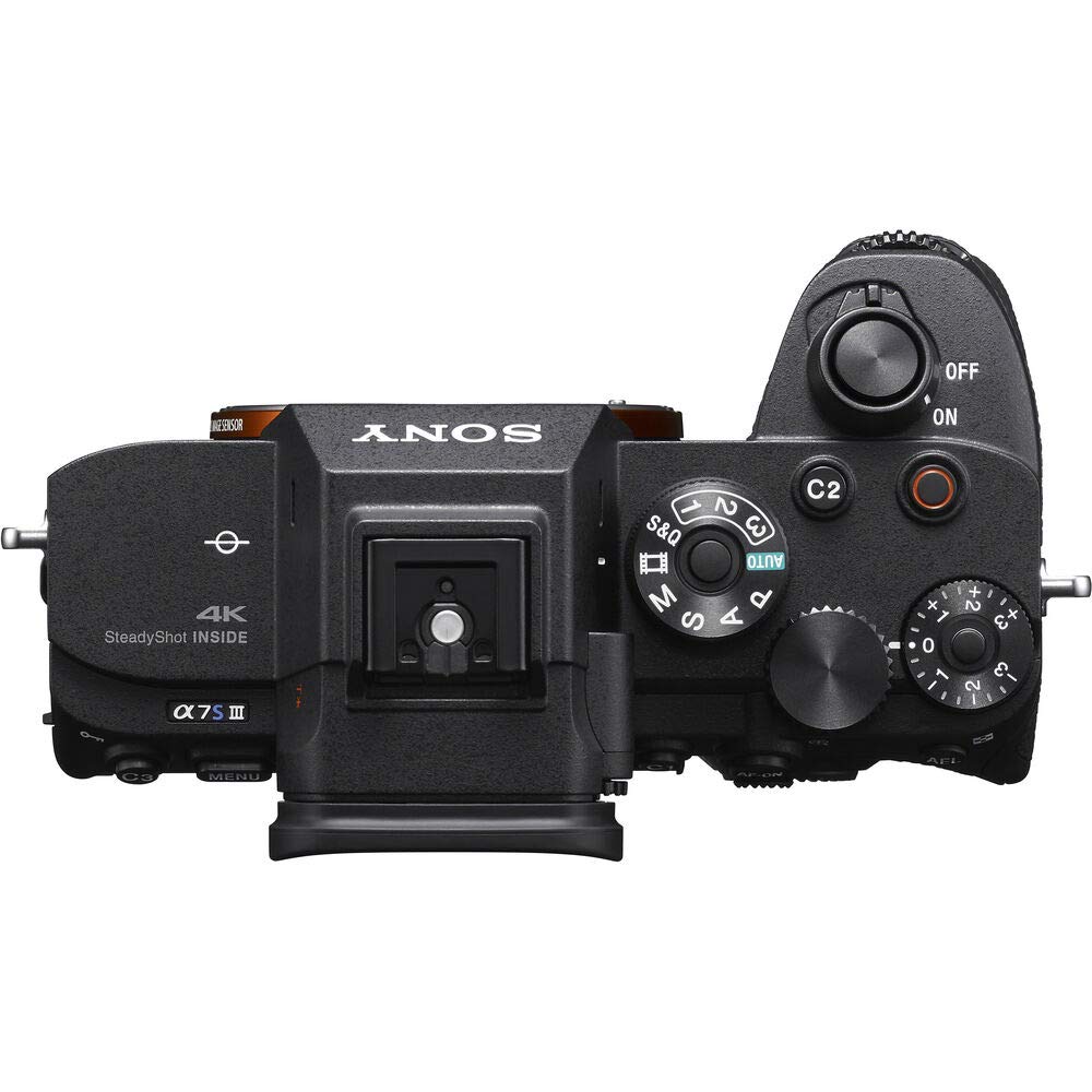 Sony α7S III Full-Frame Mirrorless Camera Body (ILCE-7SM3/B) – 12.1 MP BSI Sensor, 4K 120p 10-Bit Video | 64GB Memory Card, NP-FZ-100 Battery, Photo Software, Case, External Charger and More