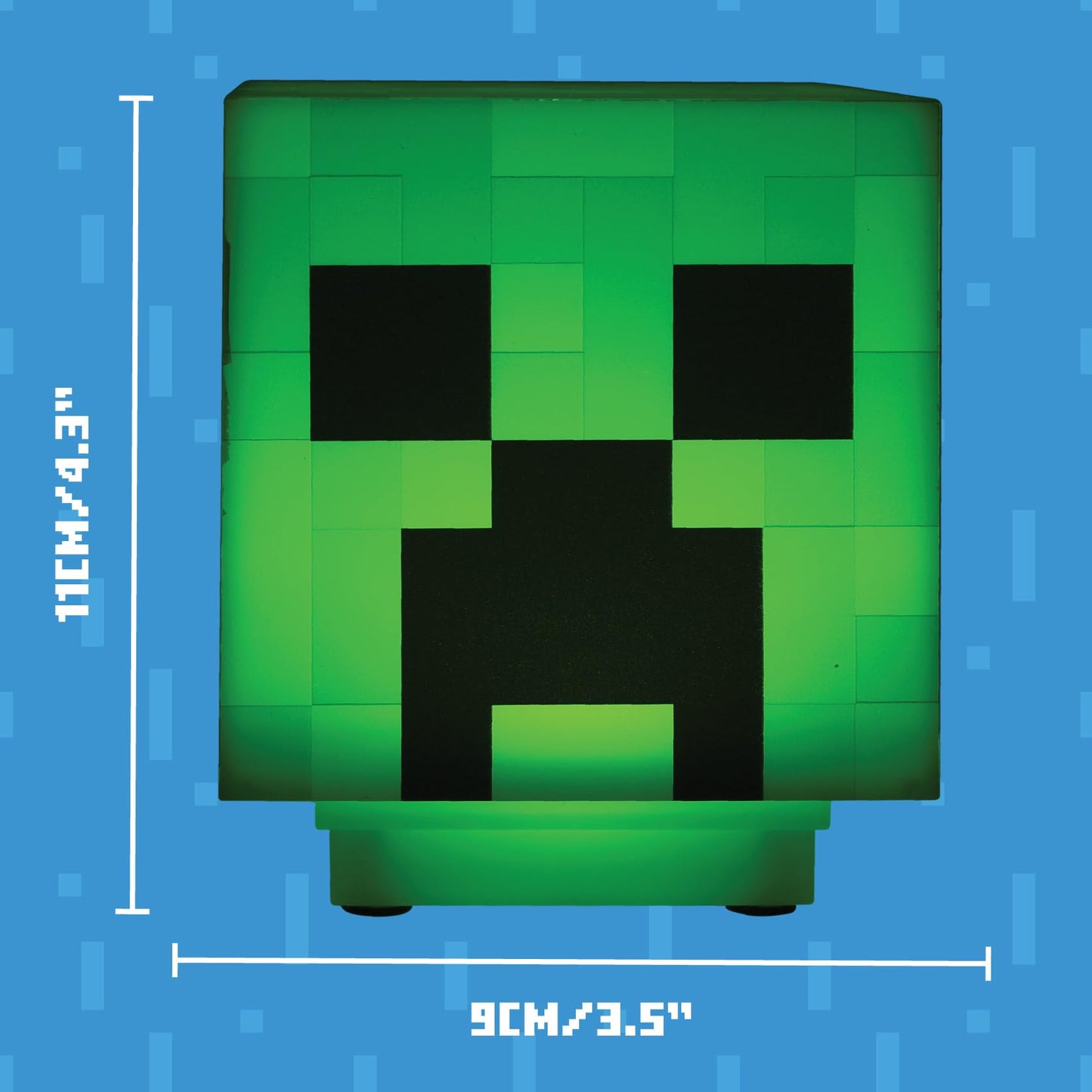 Minecraft Creeper Desk Light with Official Creeper Sounds, Handheld Night Light for Kids Room or Gamer Décor Officially Licensed Minecraft Gifts | Paladone, Green