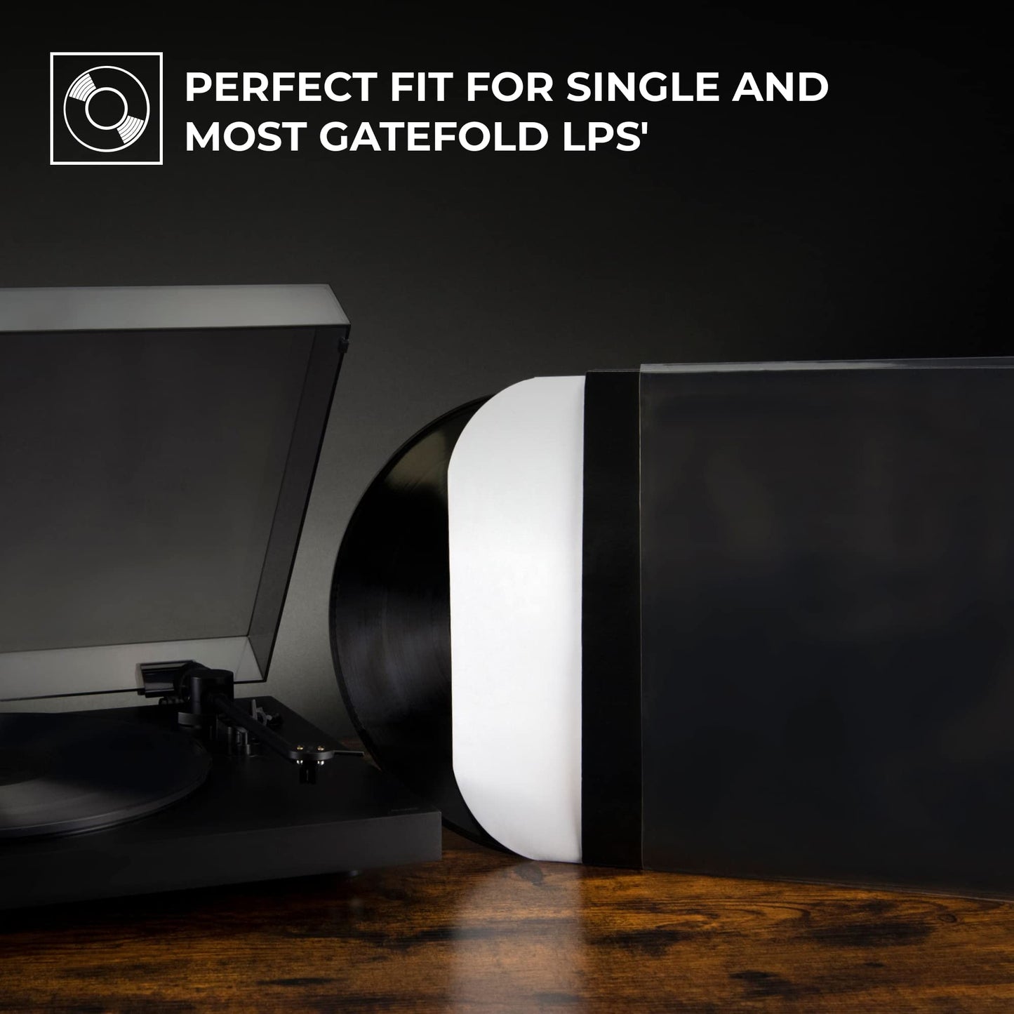 Big Fudge Vinyl Record Outer Sleeves - 50x Crystal Clear LP Album Covers in High-Density Polypropylene - Transparent Protective Cover for 12" Records - 3 mil Thick - Vinyl Record Sleeves