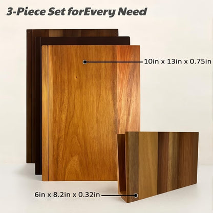 wood cutting board, 3-Piece Book Shaped Cutting Boards with Stand, Solid Walnut & Acacia Wood, Labeled Cheese & Fruit Boards, Kitchen Gift Idea