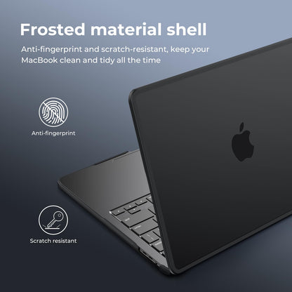 BlueSwan Case compatible for Macbook Pro 13 inch M2 M1 A2338 A2251 A2289 A2159 A1989 A1706 A1708, Released in 2022-2017, Anti-rupture TPU Frame + PC Matte Anti-fingerprint Cover - Frosted Black