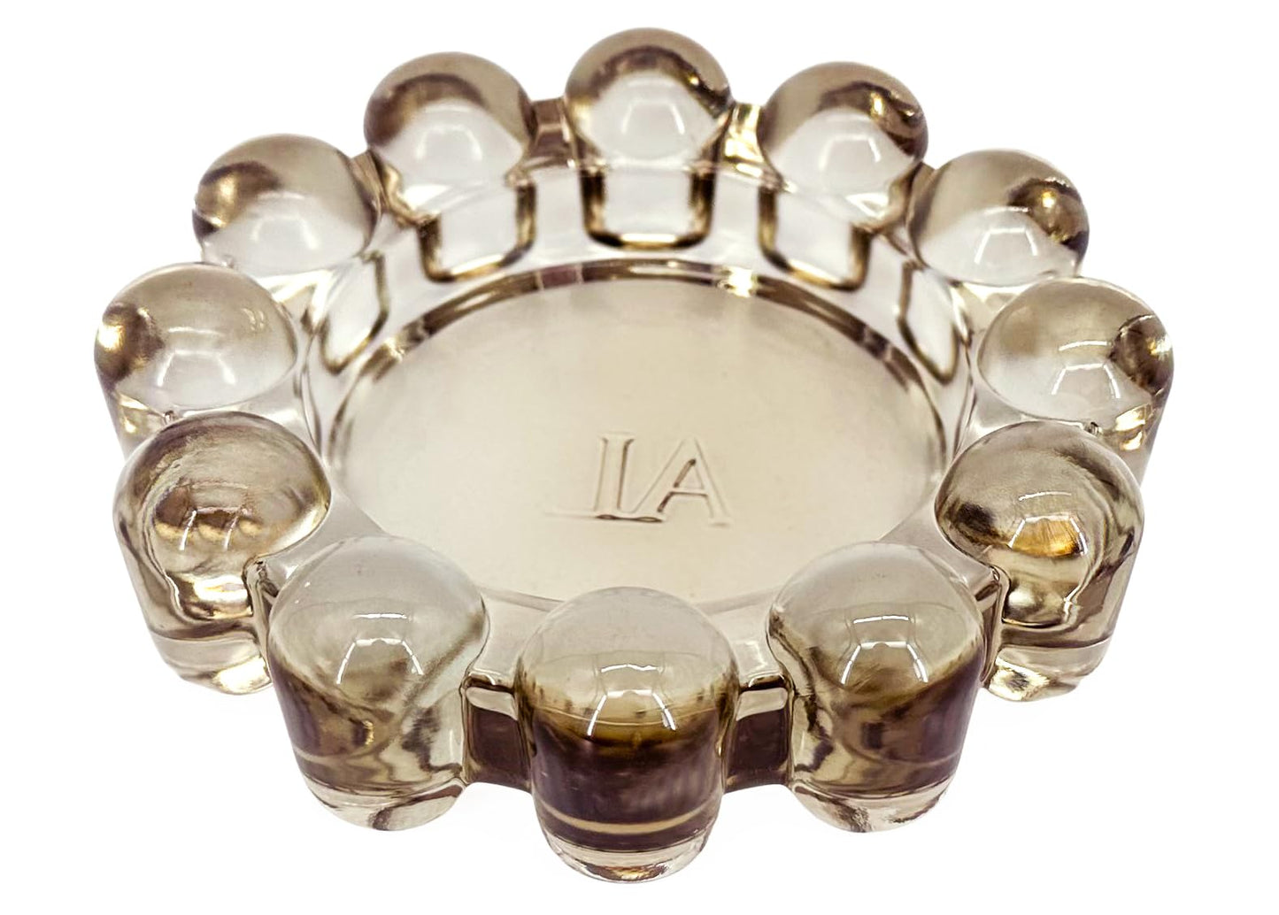 Alice Lane Original Bubble Candle Dish – Chic Amber Glass Candle Dish for Home Decor – Decorative Modern Candle Holder for Small Candles & Diffusers