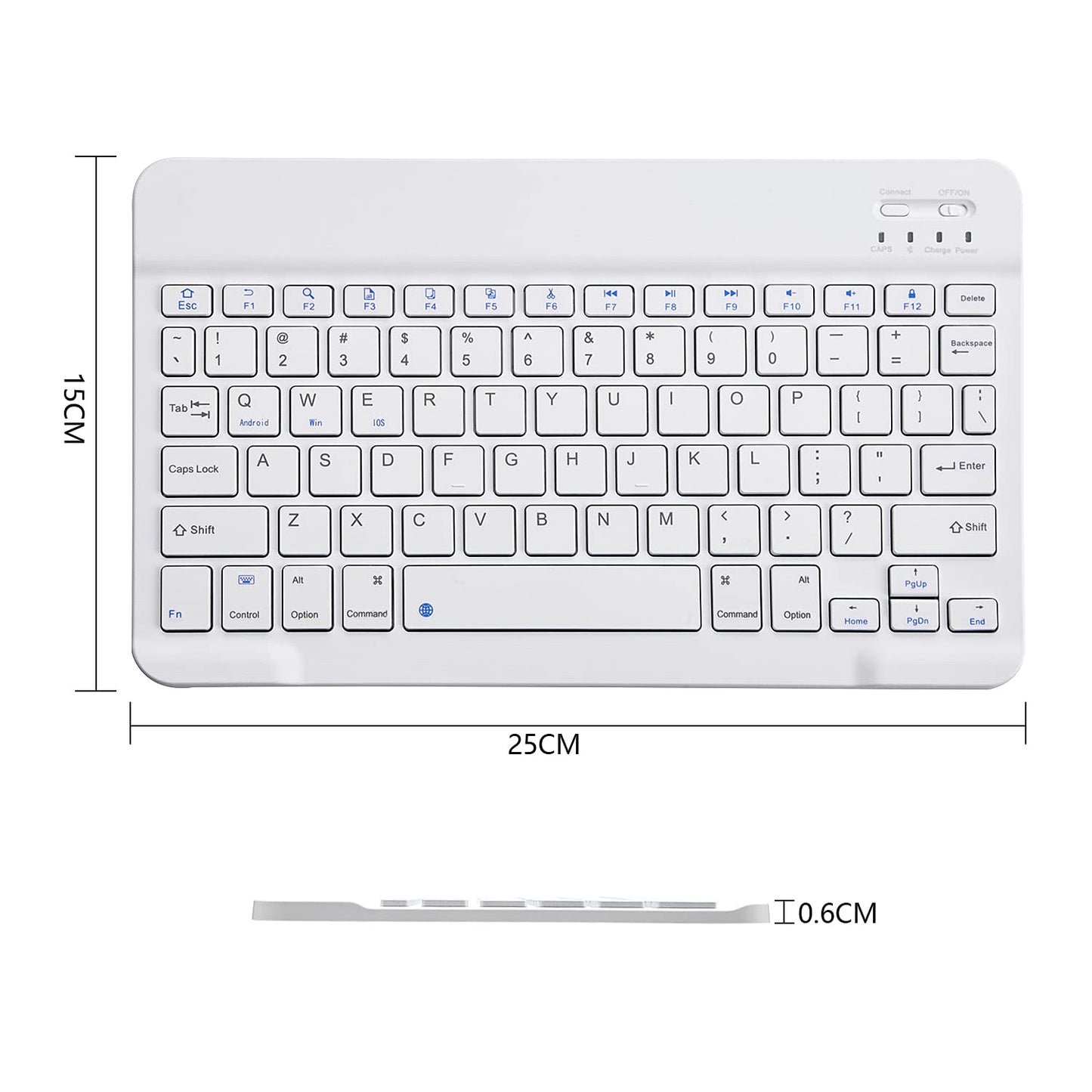 Ultra-Slim Bluetooth Keyboard Portable Mini Wireless Keyboard Rechargeable for Apple iPad iPhone Samsung Tablet Phone Smartphone iPadOS iOS Android (10 inch Black)