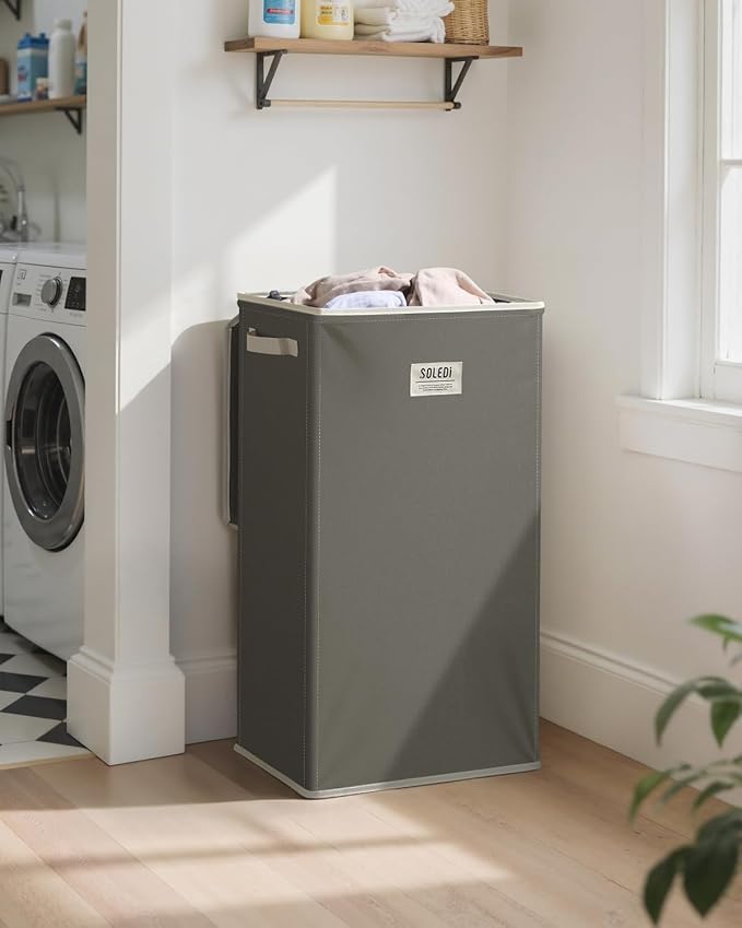 SOLEDI Laundry Hamper with Lid 100L Large & Tall Collapsible Laundry Basket