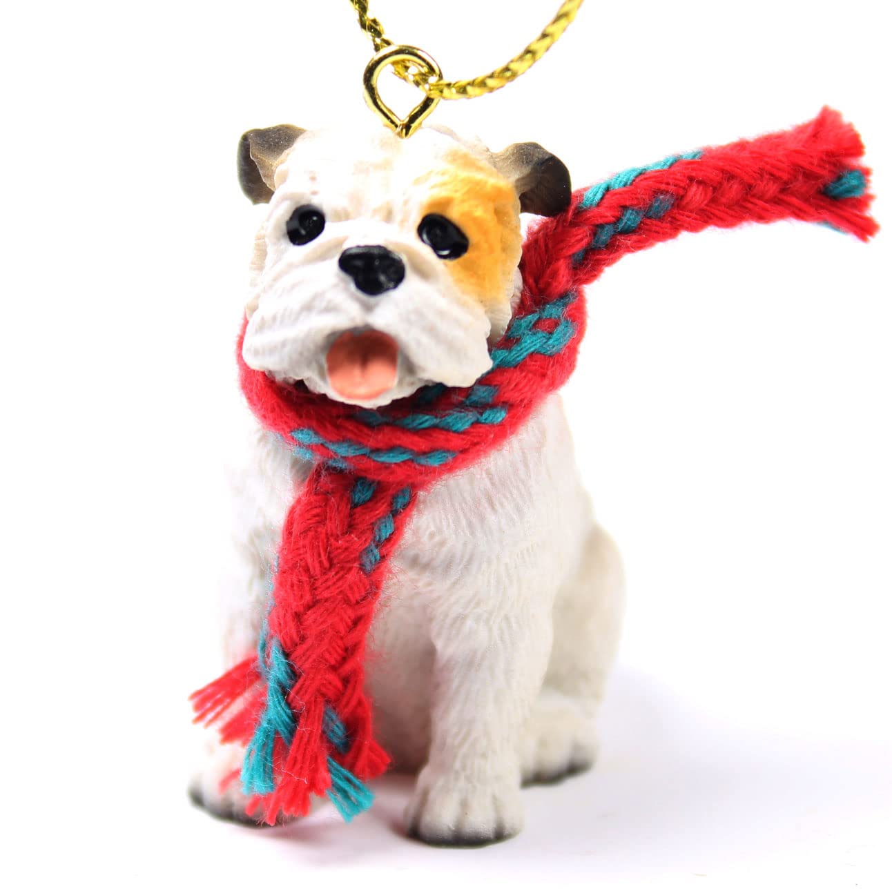 Conversation Concepts Bulldog Tiny Miniature One Christmas Ornament - Delightful! (White)