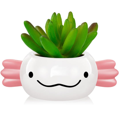 RimCereal Axolotl Planter Axolotl Gifts for Men Women Cute Succulent Pots Plant Pots Pen Holder for Christmas Desk Office Home Decoration 6.02 x 2.36 Inches