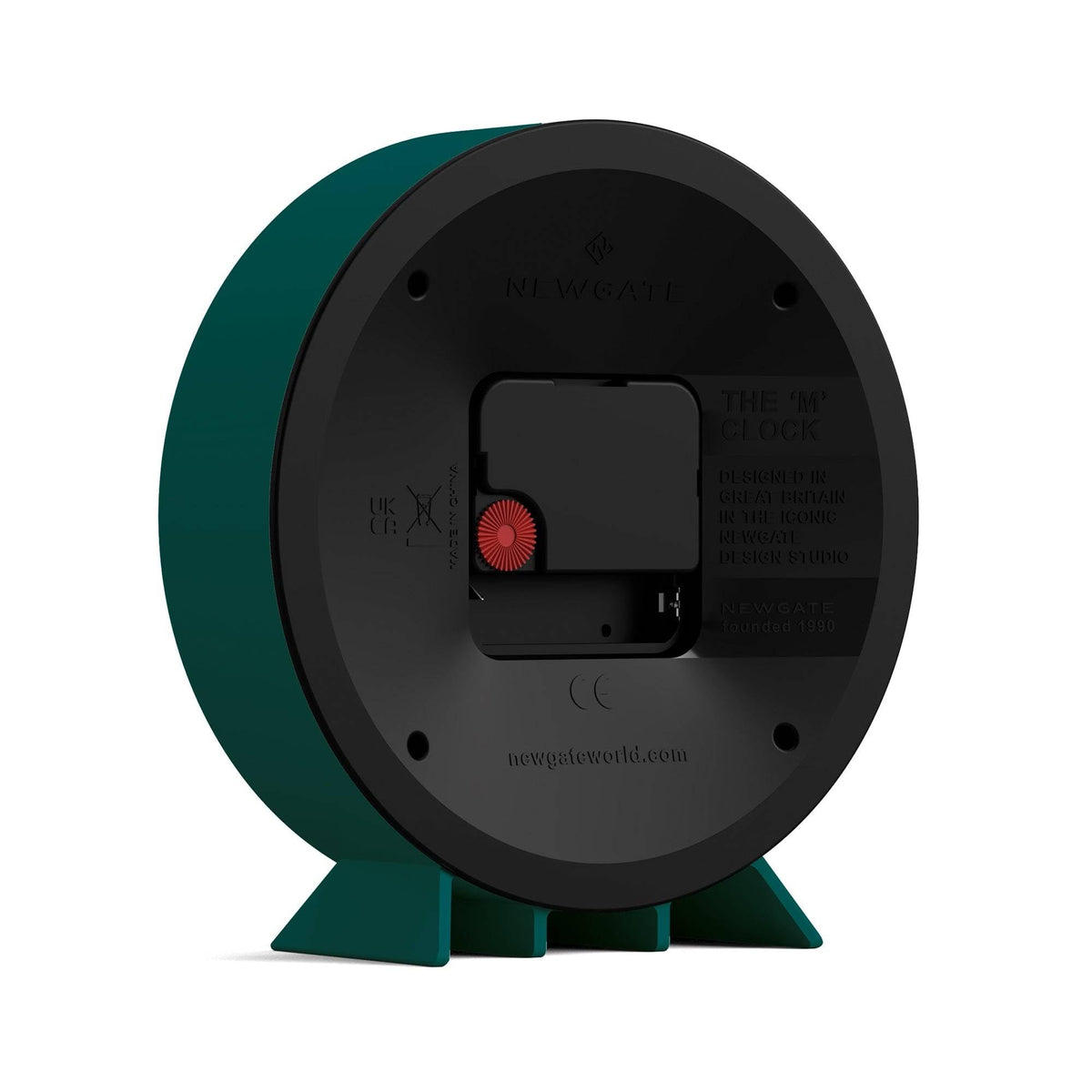 NEWGATE® M Mantel Echo Desk Clock | Modern Round Design | Eden Green | Easy to Read Numbers | Contemporary Style for Desk, Table, Shelf or Bedside