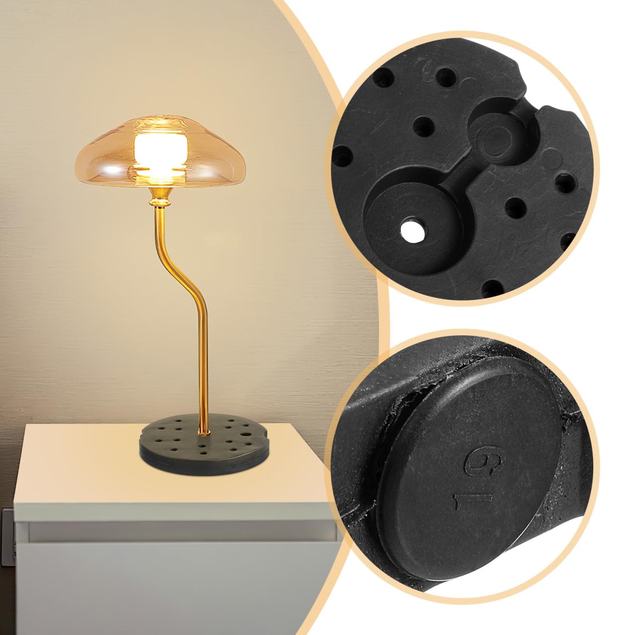HOLIDYOYO Weighted Floor Lamp Base 7.48X7.48X0.78In Plastic Replacement Stand Stable Loader for Desk and Floor Lamps Lamp Base Accessory for Home Lighting