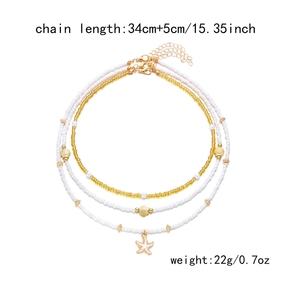 Gold Starfish Shell Necklace for Women Boho Layered Seashell Conch Shell Pearl Pendant Necklaces Set Bohemain Starfish Beach Necklaces Stack Beachy Summer Jewelry Outfits Accessories