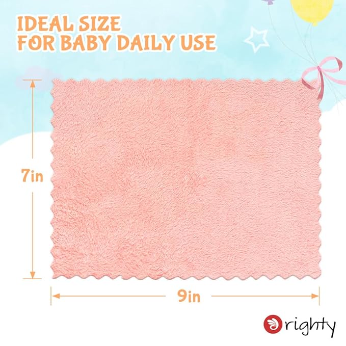 Orighty Baby Washcloths 12 Pack, Microfiber Coral Fleece Baby Face Towels