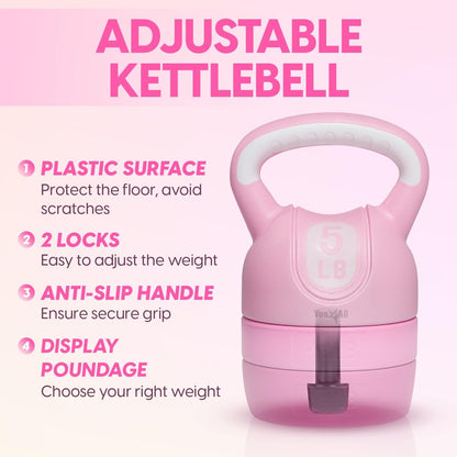 Yes4All Kettlebell Sets - Adjustable Kettlebell Set for Strength Training - Kettlebells Adjustable Weight for Versatile Workouts