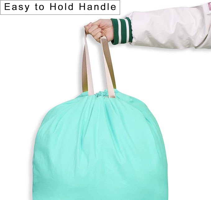Cotton Canvas Laundry Bag with Handles & Drawstring Straps, Heavy Duty Extra