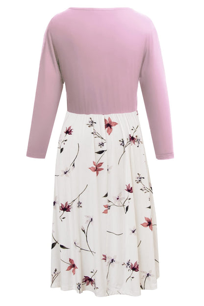 Smallshow Nursing Dresses 3/4 Sleeve Maternity Breastfeeding Dress for Women SVP033 M