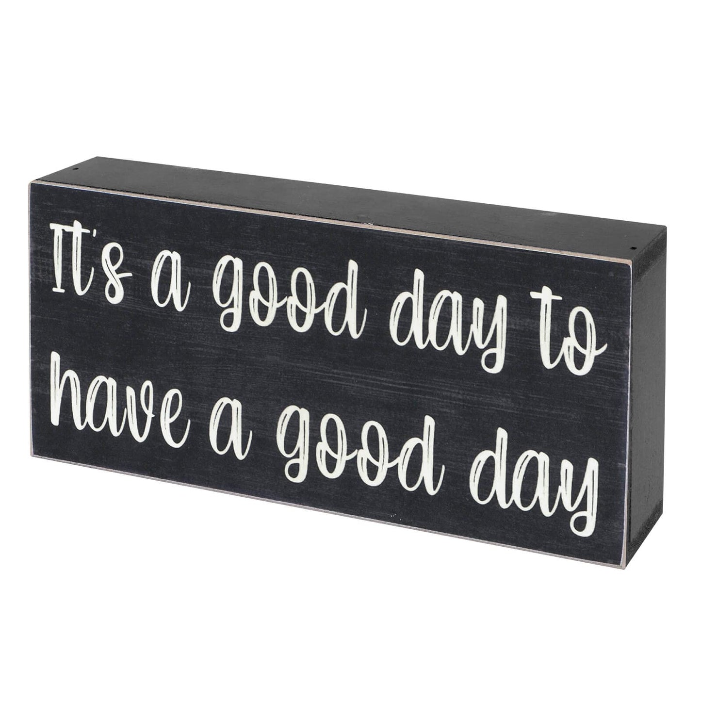 Esur Home Office Cubicle Desk Decor, Motivational Farmhouse Shelf Decorations Wooden Sign, Cute Desk Accessories for Women - It's A Good Day To Have A Good Day