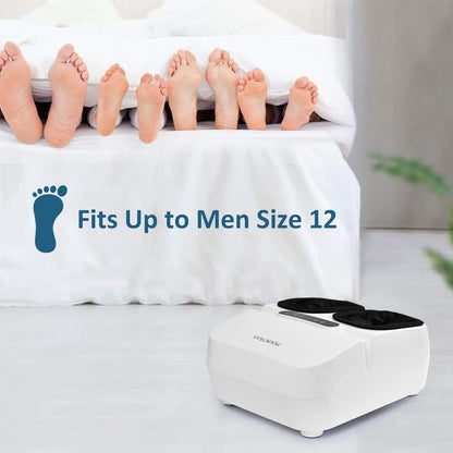 MOUNTRAX Foot Massager Machine with Heat, Foot Massager for Plantar Fasciitis, Neuropathy Pain, Shiatsu Foot Massager with Remote, Fits Feet Up to Men Size 12 (Black)