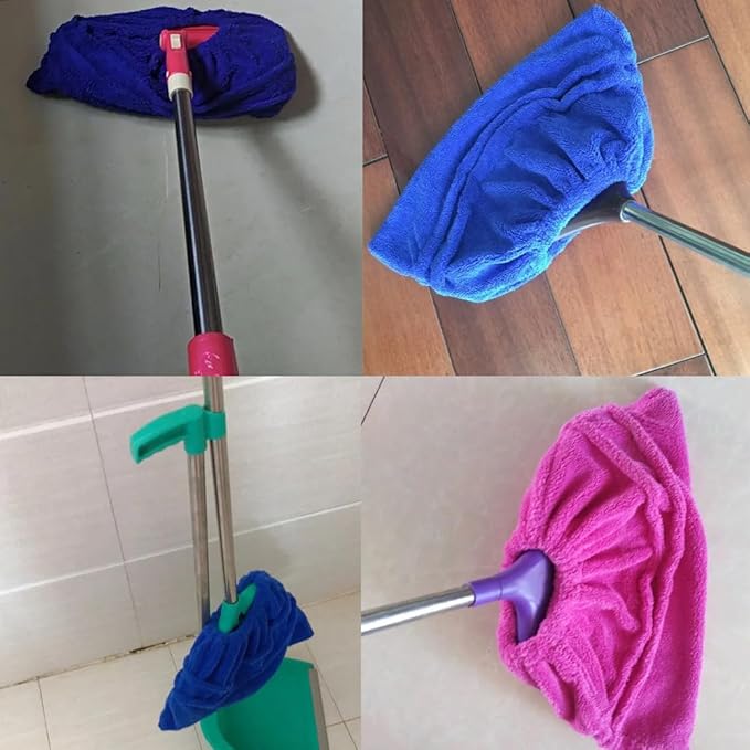 2 Pack Broom Pads to Baseboard Cleaner Tool Sweep Broom Cloth Cover Reusable