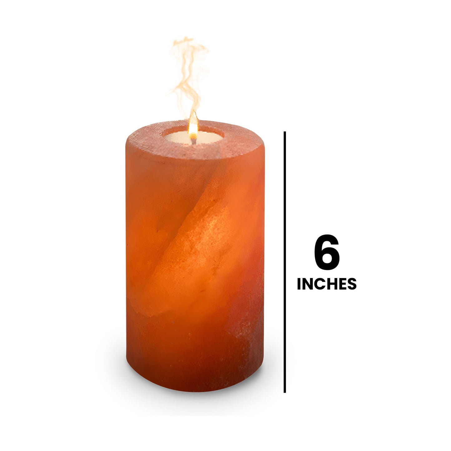 Himalayan Salt Candle Holder 6-Inch, Natural Crystal Glow for Home & Relaxation