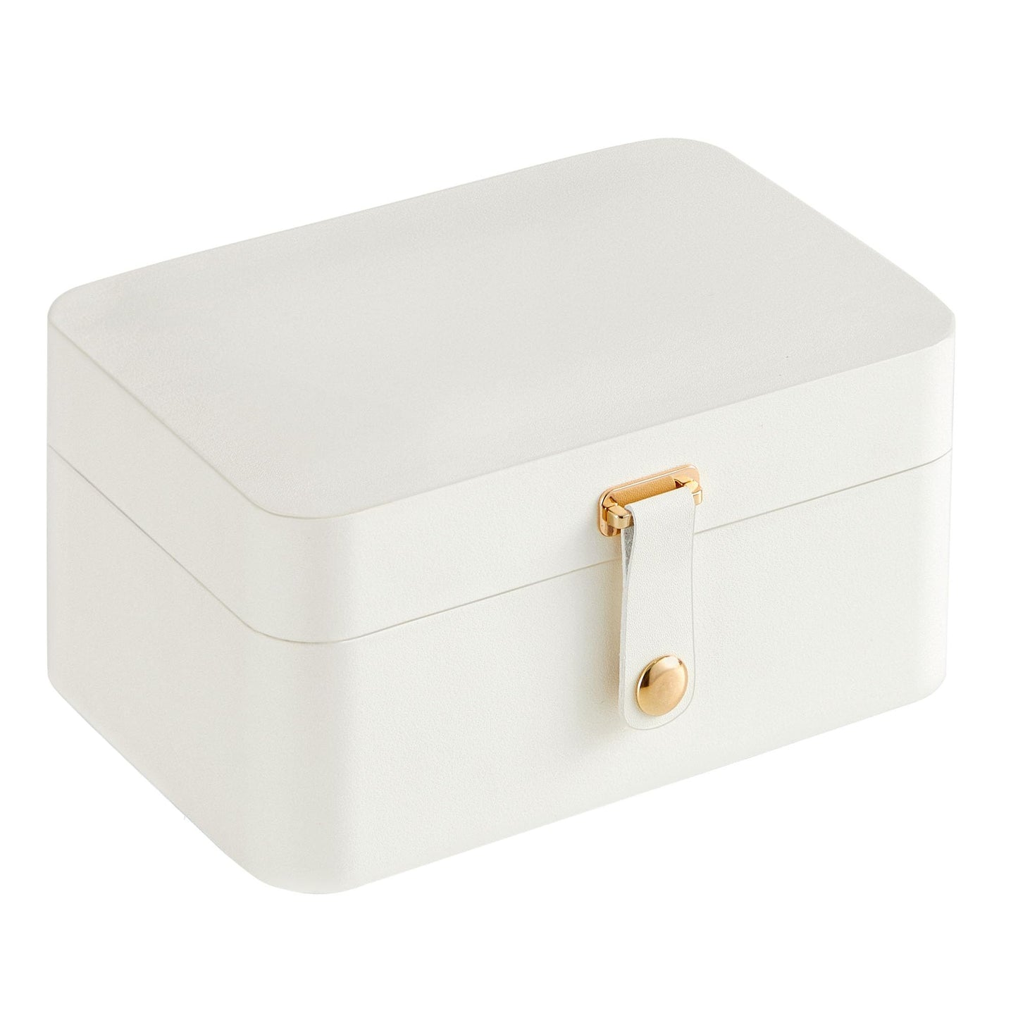 SONGMICS Jewelry Organizer Box, Travel Jewelry Case, 2-Layer Travel Case for Earrings, Necklaces, Bracelets - Portable Jewelry Storage with Large Capacity, Gift Idea, Cloud White UJBC166W01