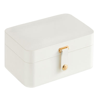 SONGMICS Jewelry Organizer Box, Travel Jewelry Case, 2-Layer Travel Case for Earrings, Necklaces, Bracelets - Portable Jewelry Storage with Large Capacity, Gift Idea, Cloud White UJBC166W01