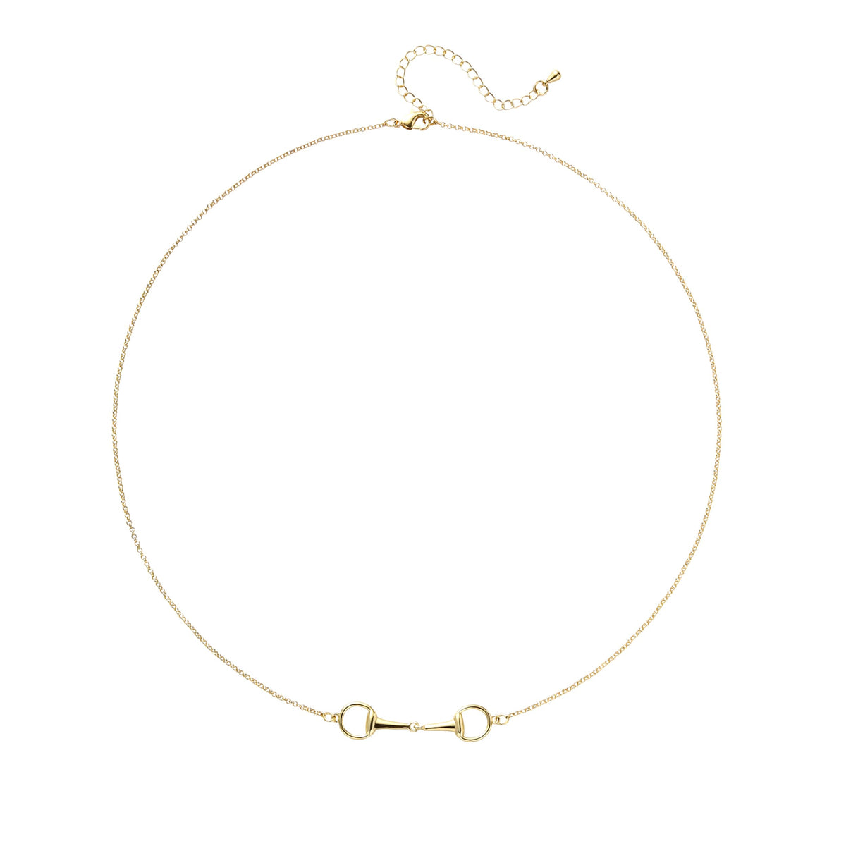 SIYOMONT Horse Necklace 14K Gold Plated Snaffle Bit Snaffle Bit Pendant Necklace Jewelry Gift for Women(G)