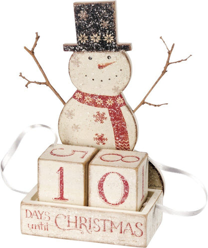 Primitives by Kathy Nordic Countdown Block, Snowman
