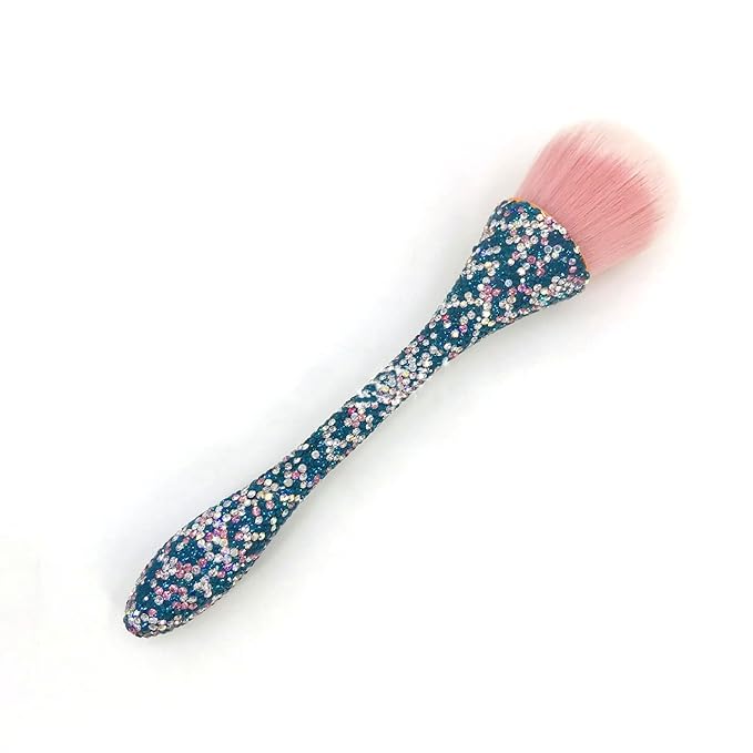 WOKOTO 1pcs Blue Shiny Rhinestone Nail Art Dust Brushes