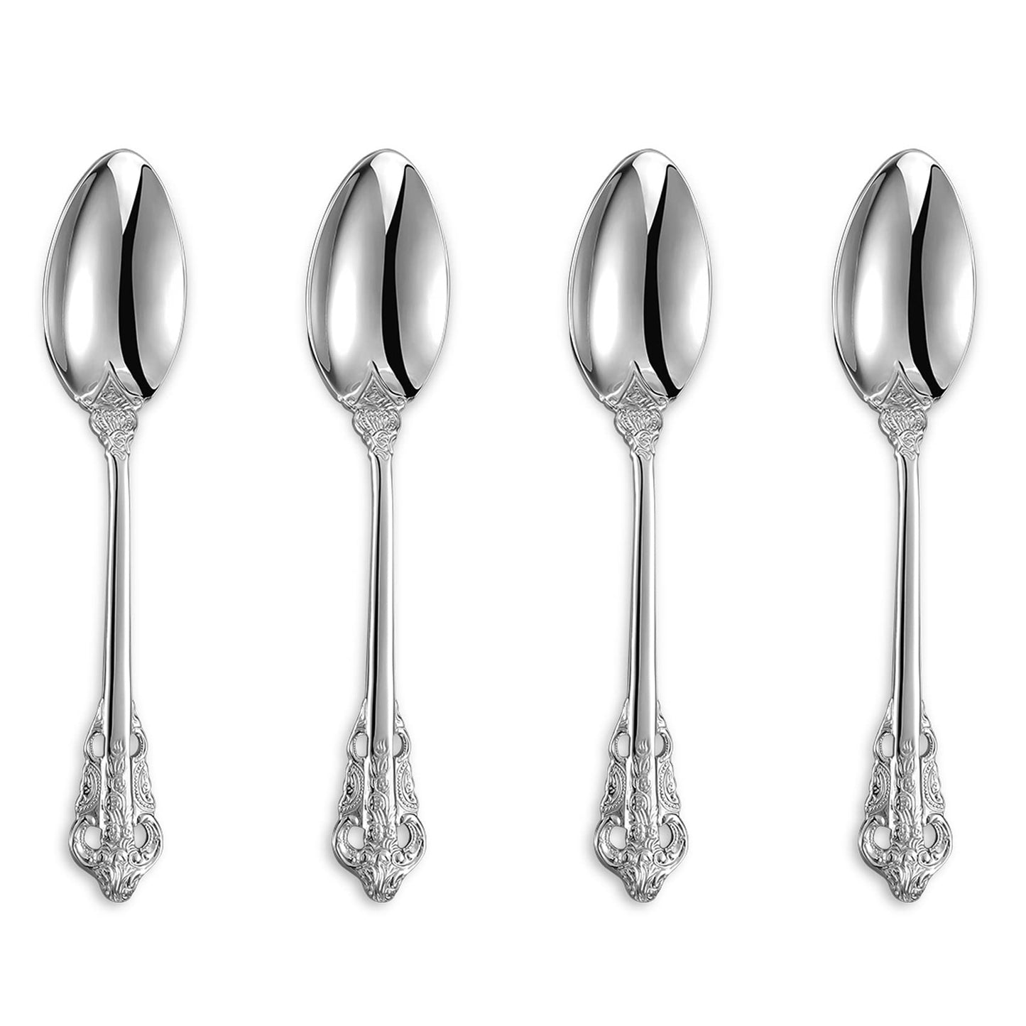 KEAWELL Luxury 6.3" Teaspoons, 18/10 Stainless Steel, Gorgeous Small Spoons, Stirring, Mixing, Sugar, Cake, Dessert Spoons, Mini Antipasto spoons (Silver)