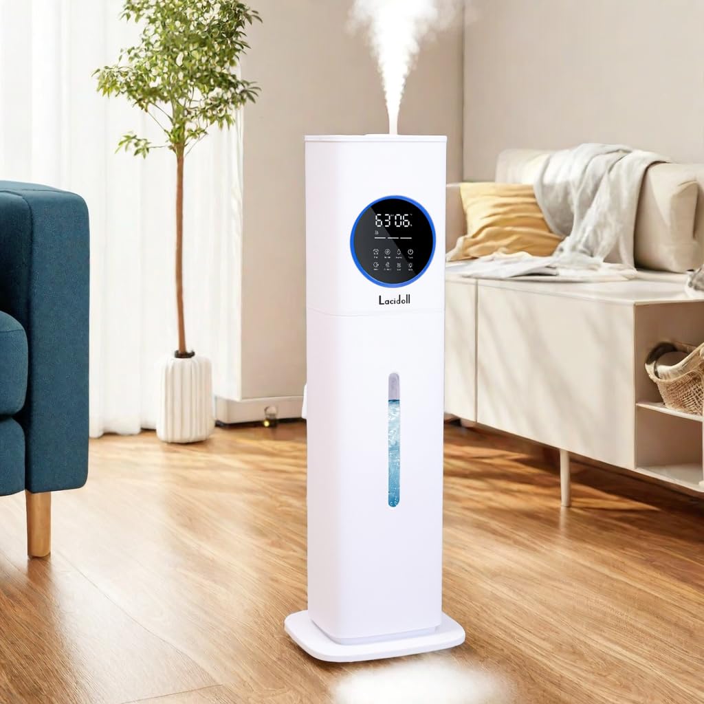 Humidifier Large Room Bedroom with Night Light, 2.1Gal(8L) Humidifiers for Home with Essential Oil Diffuser, Top Fill Whole House Cool Mist Humidifiers for Plants Baby Kids Adults(Black)