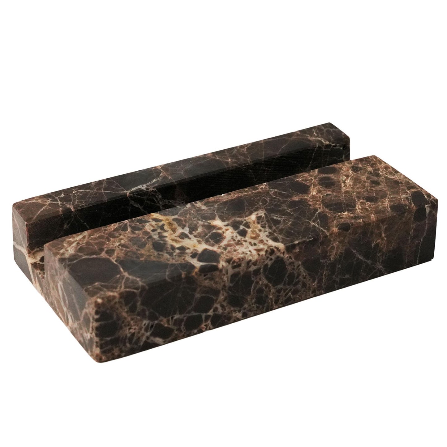 NAVISSORY Marble Business Card Holder for Desk, Brown Card Display Stand, 25 Cards Capacity (Pack of 1) (1)