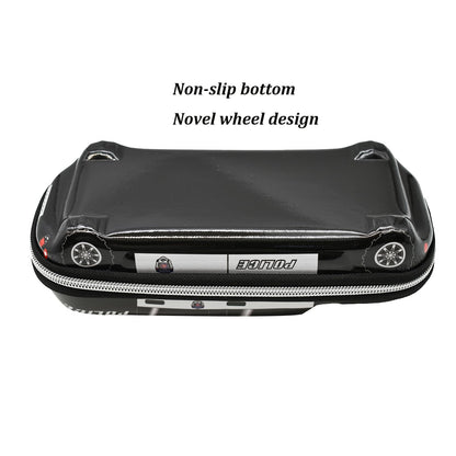 Lopenle Cool SUV Police Car Pencil Case Large Capacity Pencil Box Novelty Pencil bag Storage box Black Waterproof Made of EVA Material…