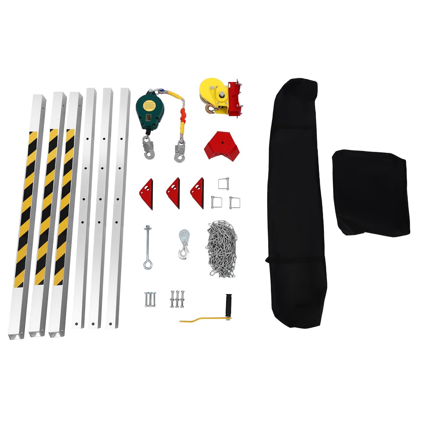 Confined Space Tripod Kit,Heavy Duty Rescue Tripod Lifting Hoist with Fall Arrester,65.62ft Cable Portable Tripod Kit for Down Wells,Road Construction (1200LBS)