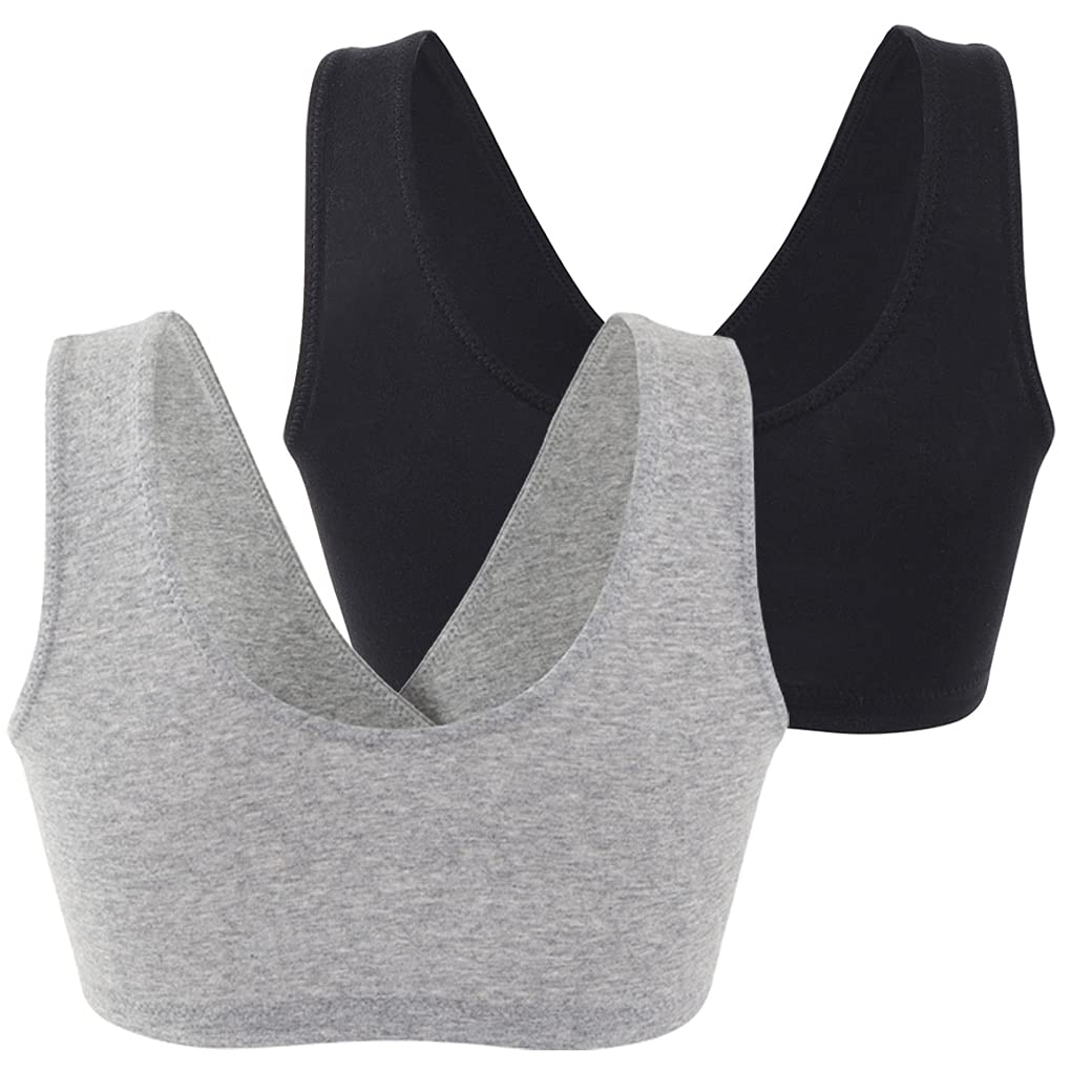 COLOMI Maternity Nursing Bra Wireless Cotton Breastfeeding Bra for Sleep (Black+Grey/2Pack, L, l)