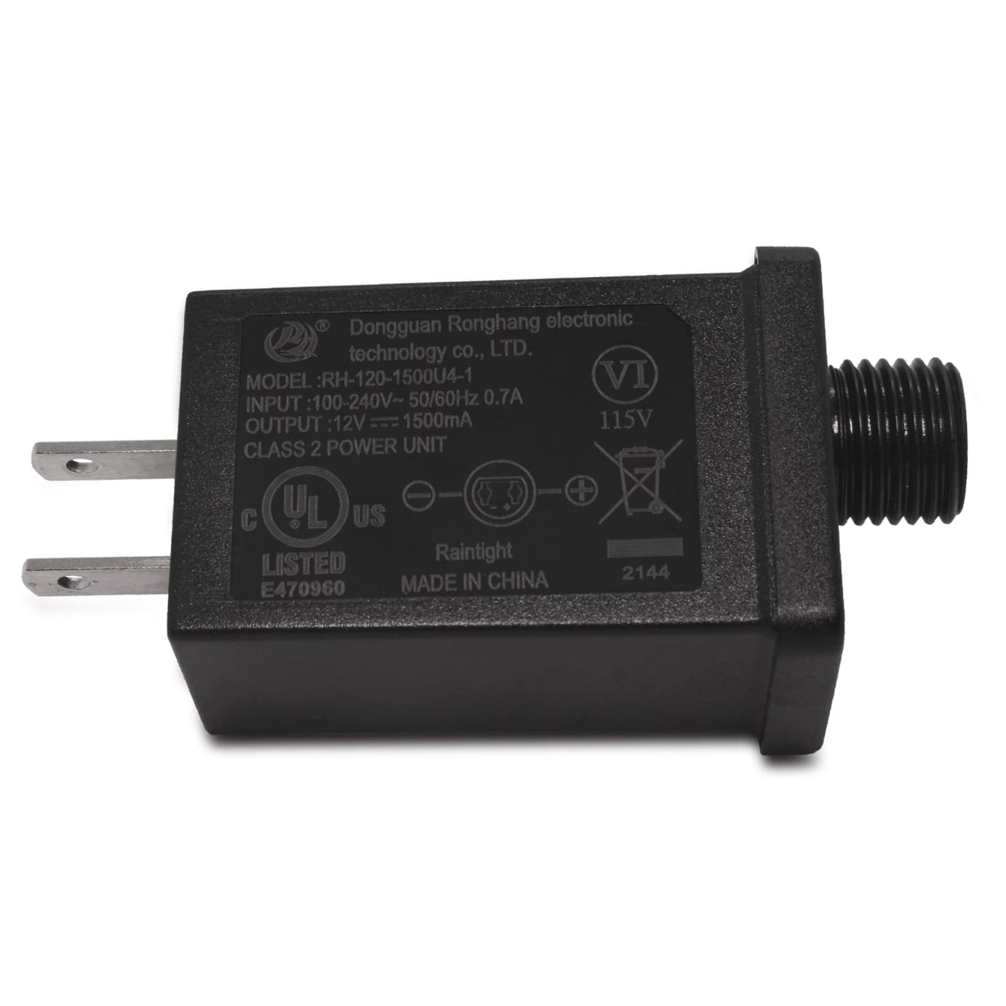 Replacement Halloween Inflatable Adapter, 2 Pcs 1.5A 12V Class 2 Power Unit, Christmas Low Voltage Transformer US Plug for 6-8ft Christmas Inflatables