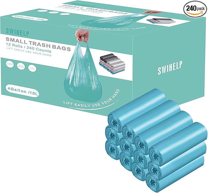 Small Trash Bags 240 Count Garbage Bags SWIHELP Waste Basket Liners
