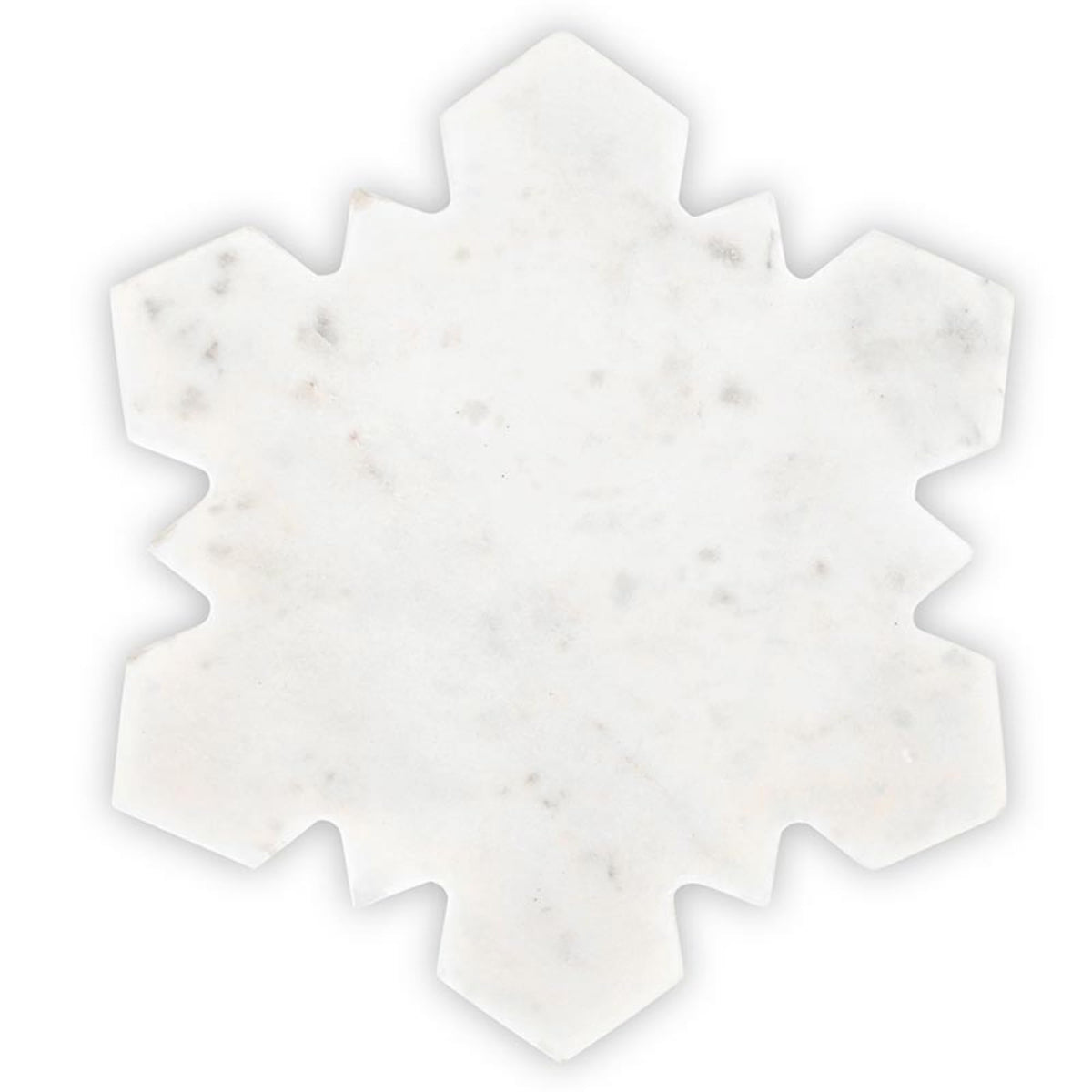Santa Barbara Design Studio White Marble Snowflake Shaped Charcuterie Cheese Tray, 12.5" x 11"