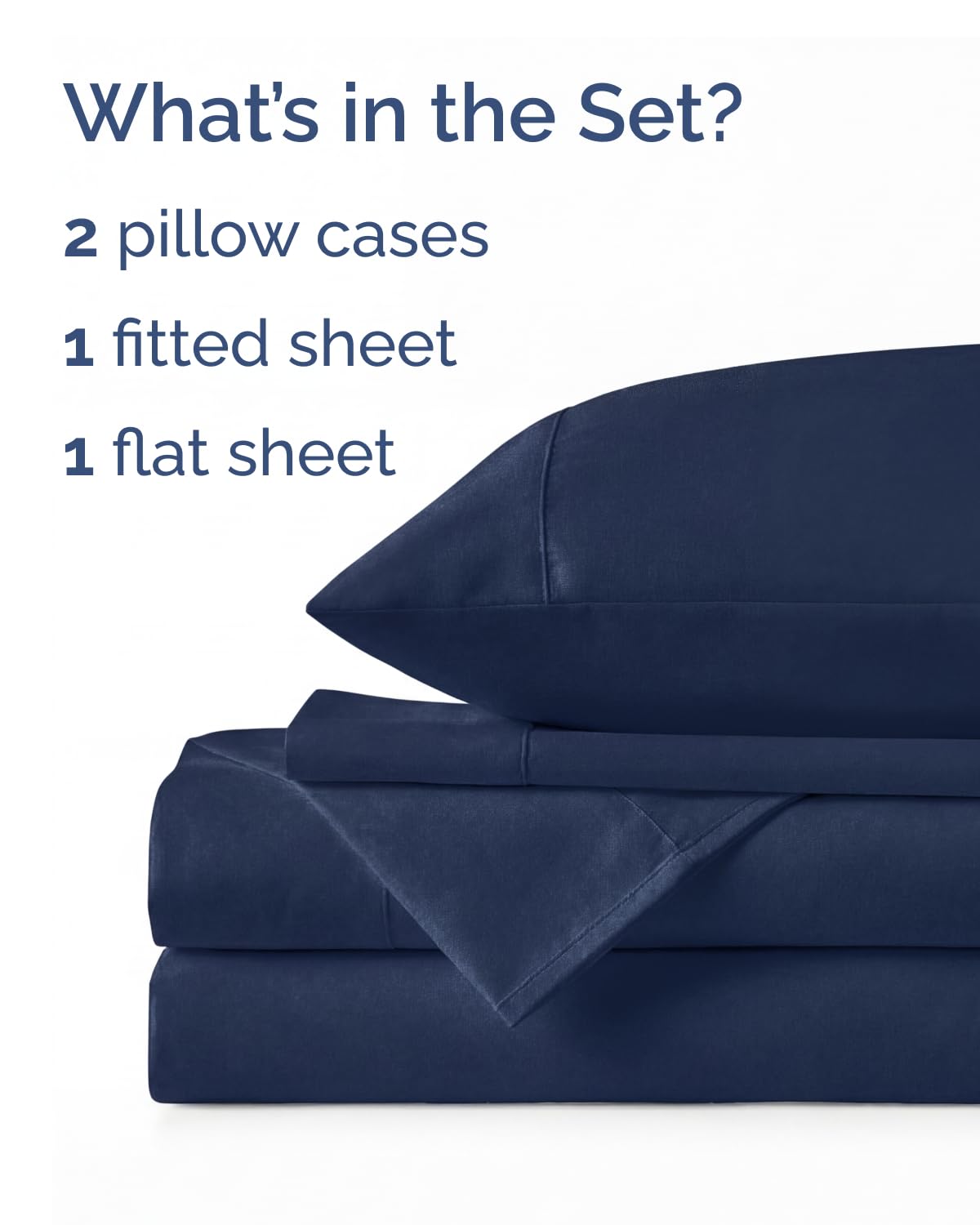 Extra Thick Heavyweight Queen Size 4 Piece Sheet Set – High End Super Luxury Bed Set – Premium Heavyweight Hotel Quality Sheets w/ Deep Pockets - Easy-Fit - Ultra-Soft, Warm & Wrinkle Free - Navy Blue