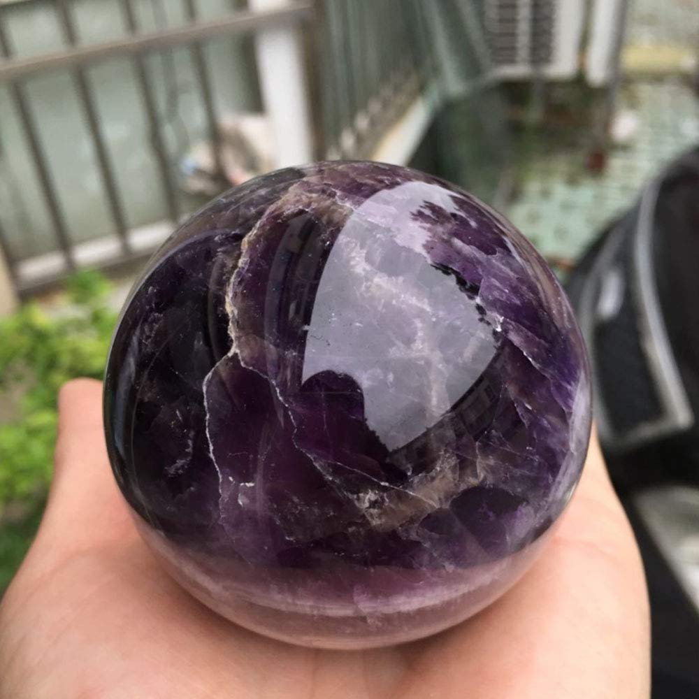 Acxico 1 pcs Natural Dreamy Amethyst Ball Quartz Crystal Sphere Reiki Healing 4.5cm