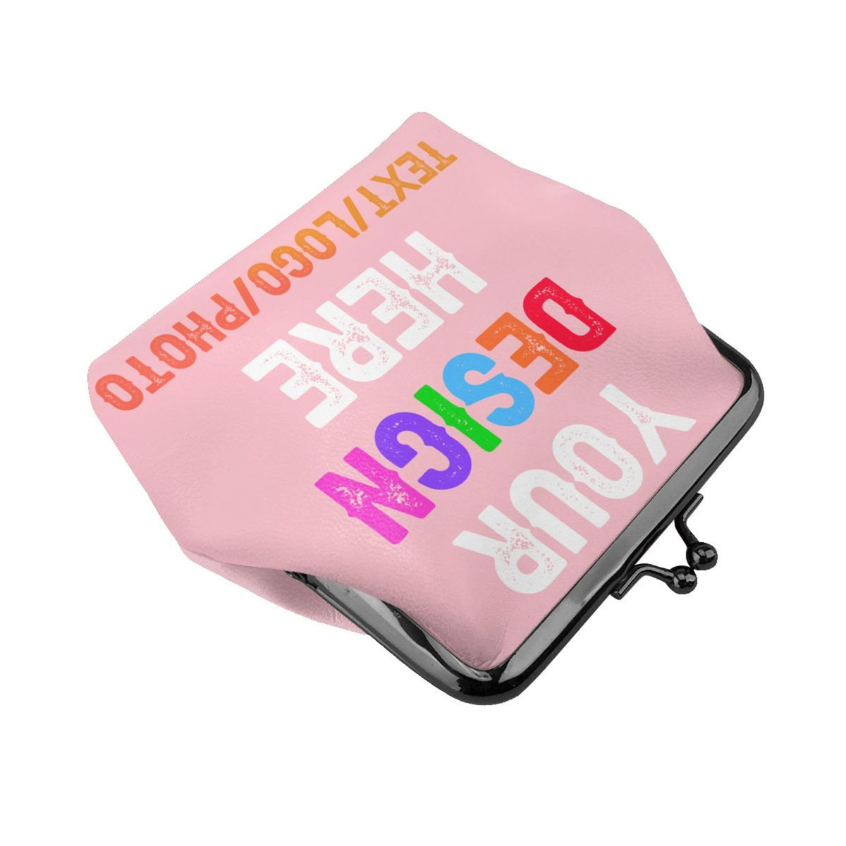 Custom Coin Purse Add Text Photo Logo,Personalized Coin Pouch Leather Wallet For Women,Pink