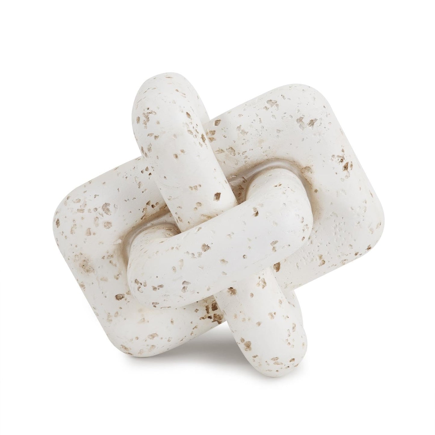 Howard Elliott Collection Everlink Natural Stone Sculpture for Home & Garden Decor, Decorative Resin Figurine with Interlocking Travertine Texture for Home & Office Decor, White, 8 x 8 Inch