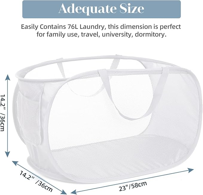 2 Pcs Durable Collapsible Laundry Baskets