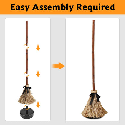 Halloween Decoration- 43.5 Inches Tall Animated Floating Witch's Broom –Haunted Dancing Broom for Indoor Party Home Floor Decor