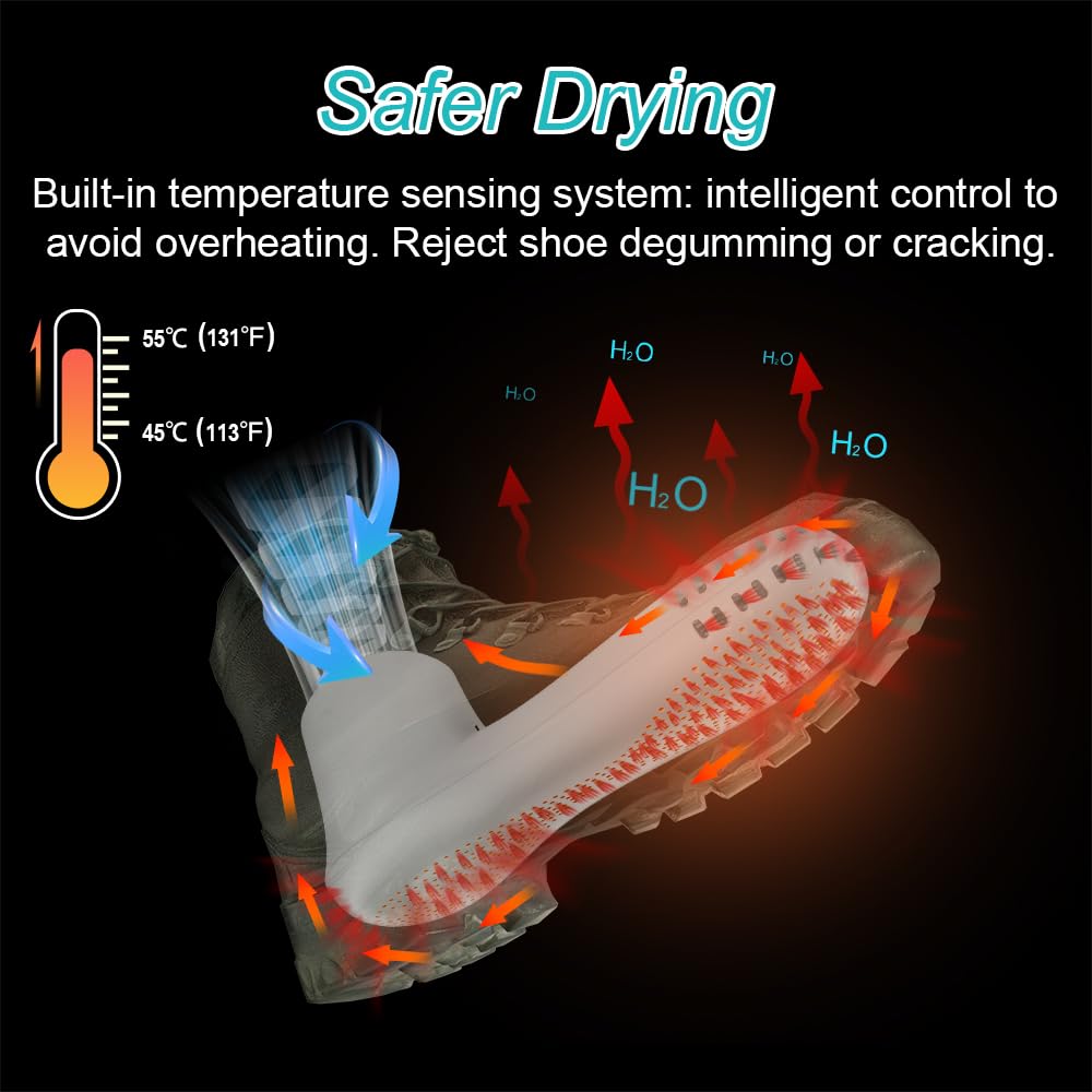 Electric Shoe Dryer and Deodorizer with Timer - Shoes Boots Warmer Socks Gloves Dryer, No Noise Fan | UK Plug