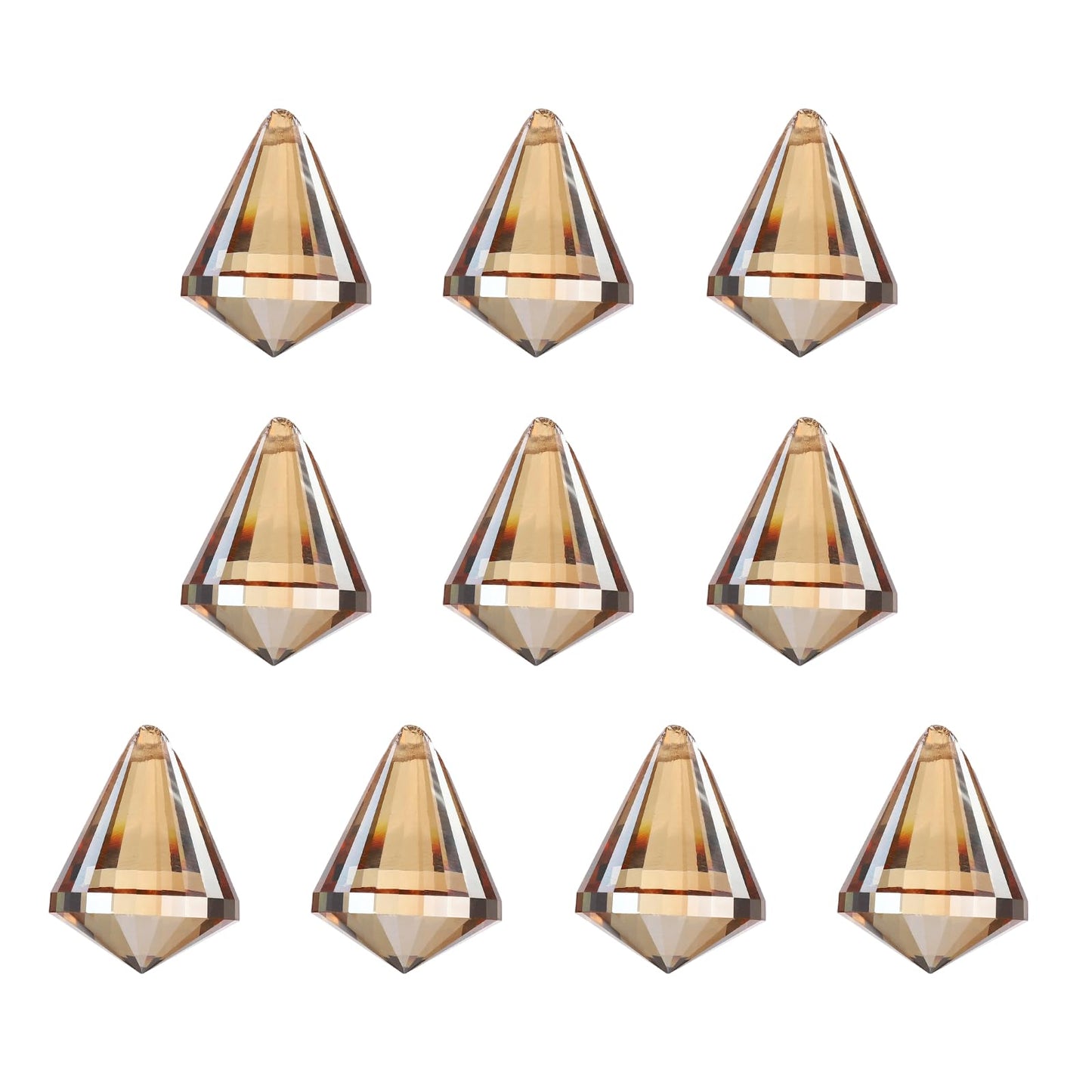 YELARXI Crystal Ball Prisms, Sun Catcher Hanging Prism Sun Catcher Pendant 42mm / 1.65Inch & 10 Pack & Champagne-Fitting for (Outdoor/Indoor/Windows/DIY Decor/Feng Shui/Chandelier)