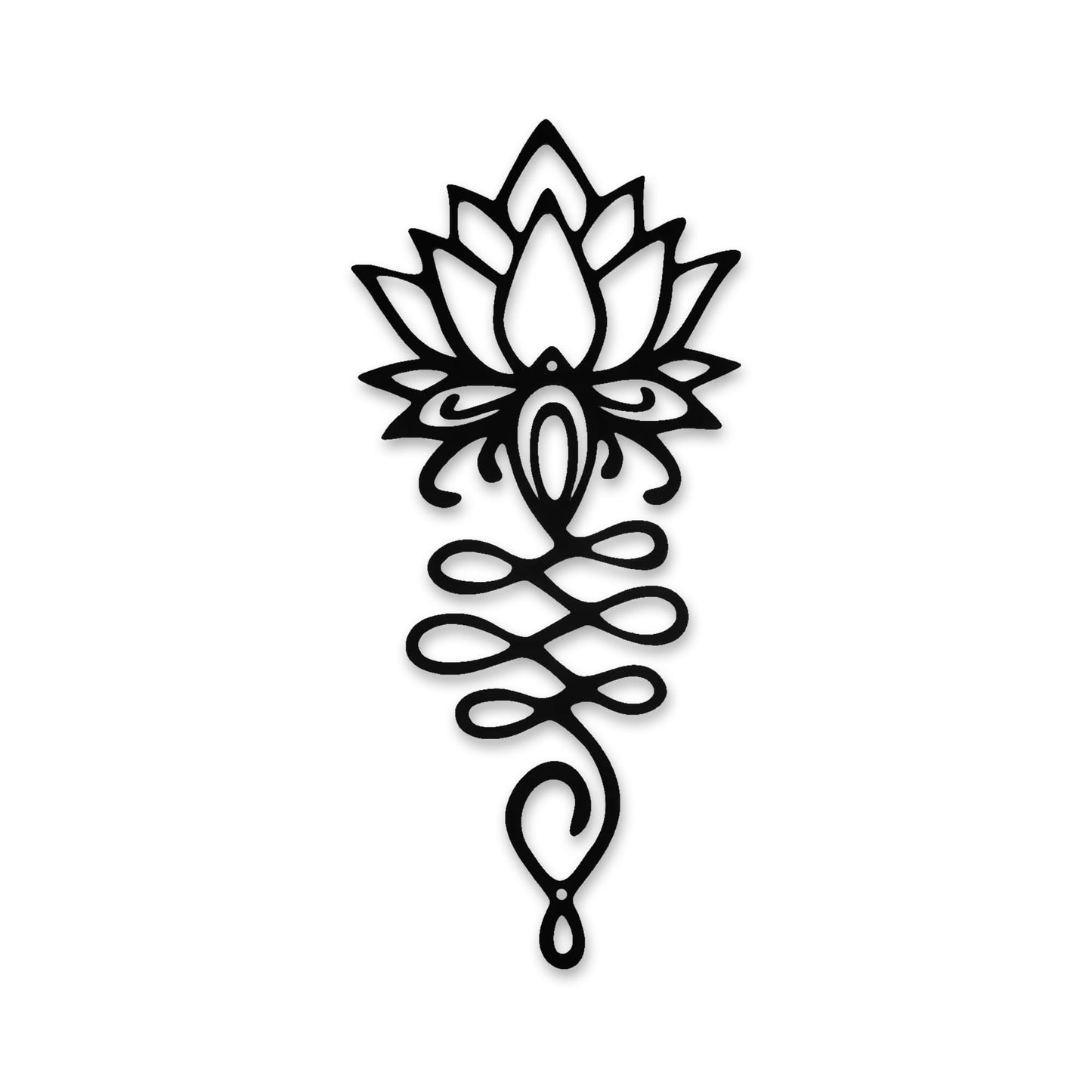 Xedatric Lotus Flower Wall Decor – Black Metal Yoga Wall Art with Lotus Design, Spiritual Home Décor Sculpture for Meditation Spaces, Living Room, Bedroom, Office