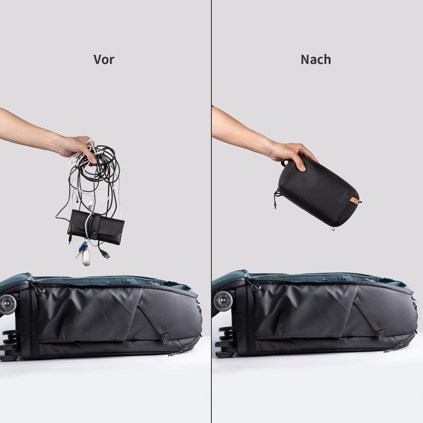PGYTECH Pouch Tech Bag, Electronics Accessories Travel Organizer Bag for Cable, Charger, Power Bank, SD Card & More Accessories, for Insta360 X5, Black