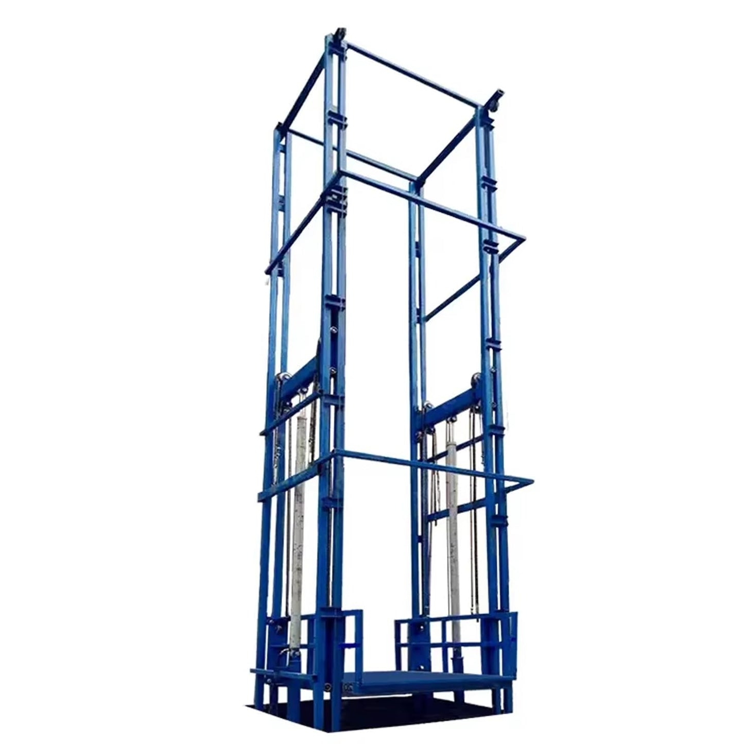 Customized Hydraulic Cargo Lift, 2200lbs 1 Ton Goods Lift for Warehouse, 2m x 2m Platform Material Lift, Heavy Duty Mezzanine Freight Lift Alternative for Industrial Factory (9.8FT Lifting Height)