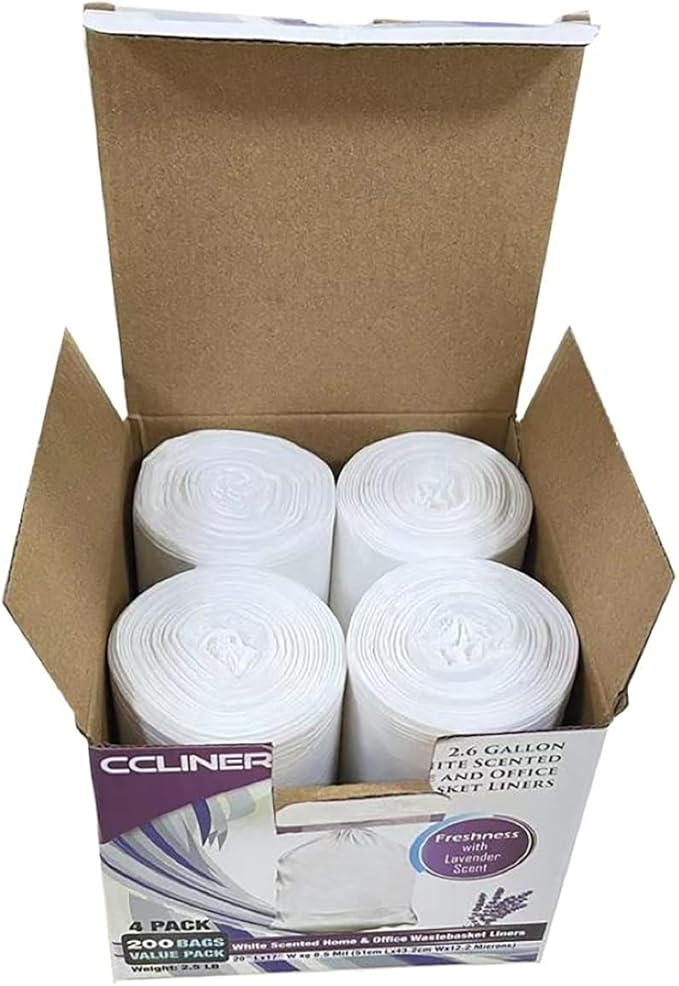 2.6 Gallon Lavender Scented Trash Bags White 2 Gallon Trash Bags Small Bathroom